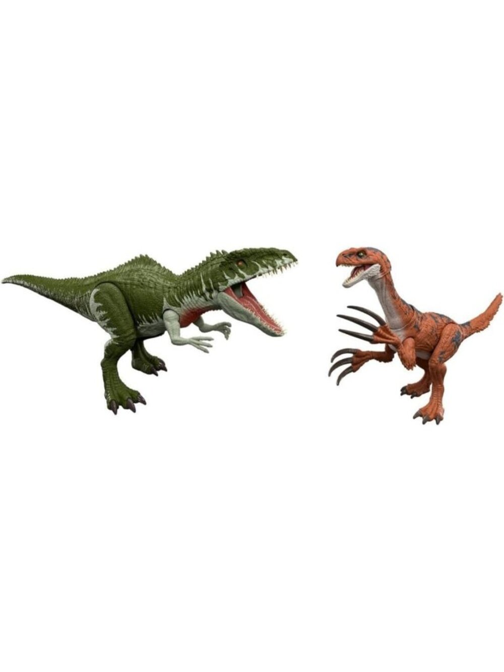 Dinosaur Figures 2-Pack: Giganotosaurus & Therizinosaurus with Action Features